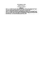Đề thi học kì 2 môn Lịch sử 7